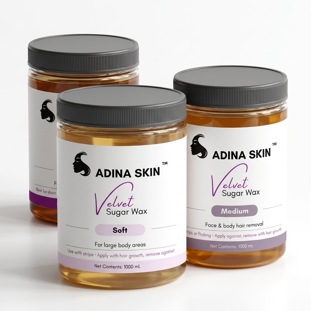 Adina Skin sugar wax product range mockup
